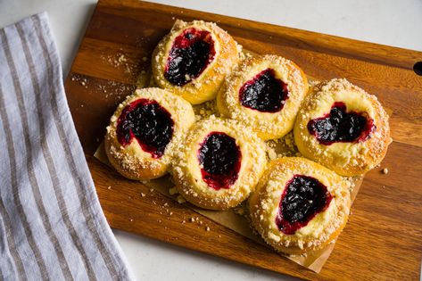 Cherry & Cream Cheese Kolaches | Brod & Taylor Tart Cherry Jam, Homemade Kolaches, Whoopee Pie, Cherry Cream Cheese, Cherry Jam, Cherry Filling, Frozen Cherries, Streusel Topping, Cherry Tart