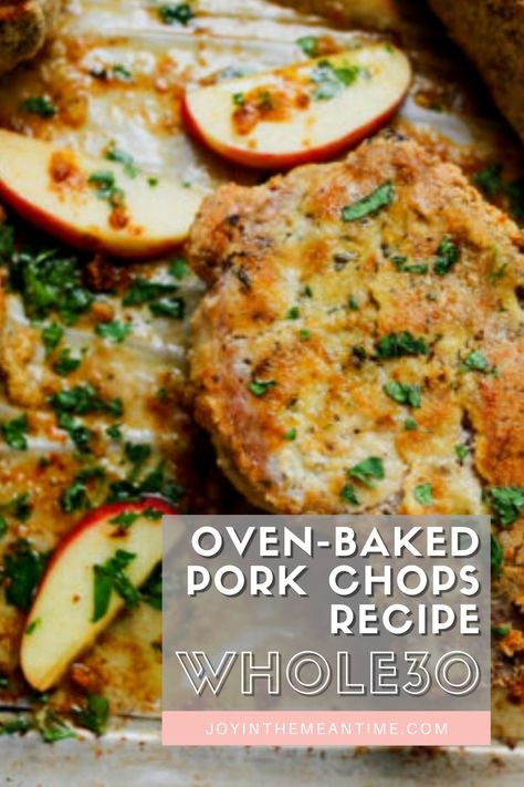 Try this Whole30 and Paleo dinner recipe! Whole 30 Pork Chop Recipes, Whole 30 Pork Recipes, Whole 30 Pork Chops, Whole 30 Pork, Paleo Pork Chop Recipes, Paleo Pork Chops, Baked Pork Chops Oven, Whole30 Dinner, Paleo Pork