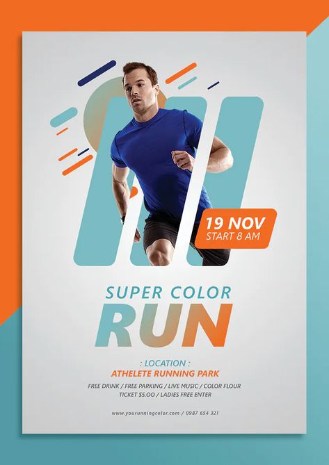 Fitness Poster, Running Posters, Charity Run, Fitness Flyer, Fundraiser Flyer, Poster Template Design, Infographic Design Layout, Digital Marketing Design, Marketing Graphics