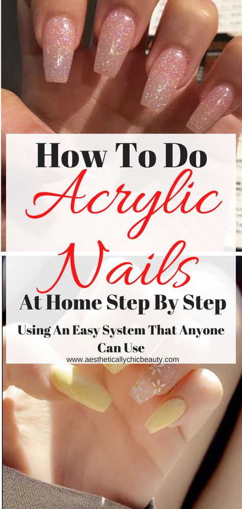 Do Acrylic Nails, Nails Guide, Nails After Acrylics, Acrylic Nail Supplies, Acrylic Nails At Home, Spring Acrylic Nails, Diy Acrylic Nails, Nail Tutorial, Acrylic Nail Kit