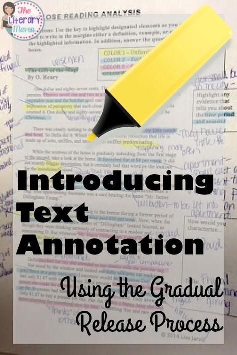 Students can struggle with reading for a variety of reasons: rich vocabulary, lack of background knowledge, the author's writing style. To scaffold difficult texts, teach students to annotate through the gradual release process. Text Annotation, Annotating Text, 6th Grade Reading, Teaching Literature, 8th Grade Ela, Background Knowledge, Writing Style, Middle School Reading, 4th Grade Reading