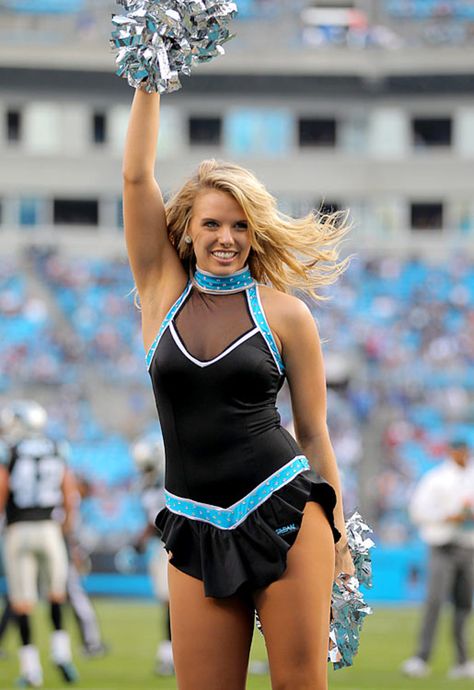 Carolina Panthers Cheerleaders, Panthers Cheerleaders, Nfl Panthers, Cheerleader Outfit, Pit Girls, Panther Nation, Carolina Panthers Football, Cute Cheer Pictures, Girls Are Awesome