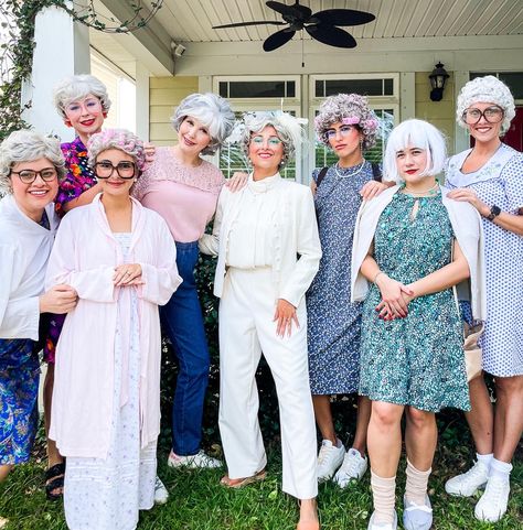 Old ladies bachelorette party Old Lady Costumes For Women, Dress Up Bachelorette Party, Grandma Costume Bachelorette, Old Lady Group Costume, Grannie Bachelorette Party, Bachelorette Party Old Ladies, Old People Bachelorette Theme, Bachelorette Party Halloween Costume, Grannies Night Out Bachelorette