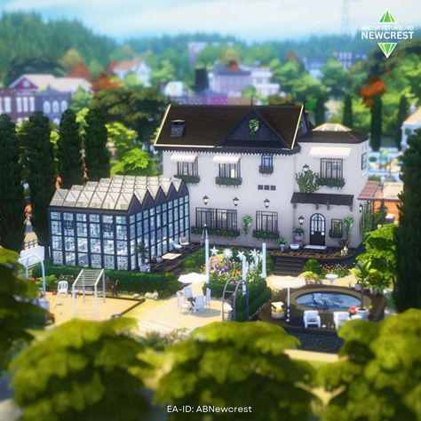 🌷 The Florist's Manor 🌷 [swipe for floorplan] ▶️ Speedbuild (including interior design) and build tour video on my YT channel. 🛋 Fully furnished 🍀 Functional & playtested 🏘 Seasons, Lovestruck, For Rent & Greenhouse Haven ✅ No CC 📐 30x40 It's in the gallery. EA-ID: ABNewcrest 🌿 #thesims4 #sims4house #simstagram Yt Channel, Sims 4 Build, The Sims4, The Gallery, Sims 4, For Rent, Florist, Floor Plans, Interior Design