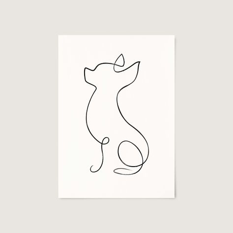 Fine Line Chihuahua Tattoo, Chihuahua Line Tattoo, Dog Line Art Tattoo Chihuahua, Chiwawa Tattoo, Chihuahua Line Art, Chihuahua Tattoo Minimalist, Chihuahua Tattoo Outline, Chihuahua Outline, Cartoon Chihuahua