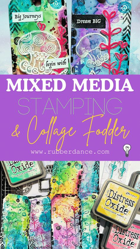 Dive into the art of layered mixed media tags with our latest blog post! This step-by-step tutorial guides you through creating inky backgrounds and stamped collage fodder for stunning tags. Perfect for beginners and seasoned artists alike, it's time to elevate your crafting game! Mixed Media Backgrounds Tutorial, Collage Fodder, Mixed Media Backgrounds, Gelli Printing Art, Mixed Media Tags, Gelli Printing, Collage Art Mixed Media, Mix Media, Art Club