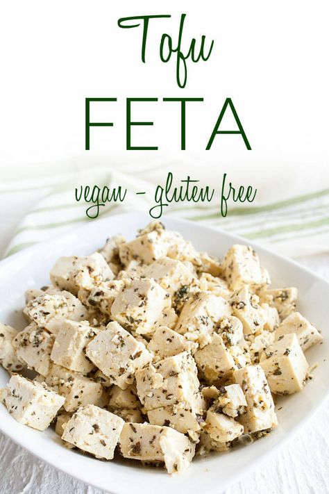 Vegan Cheese Recipe, Yogurt Homemade, Tofu Feta, Vegan Feta, Vegan Feta Cheese, Vegan Cheese Recipes, Vegan Tofu, Vegan Sauces, Vegan Eats