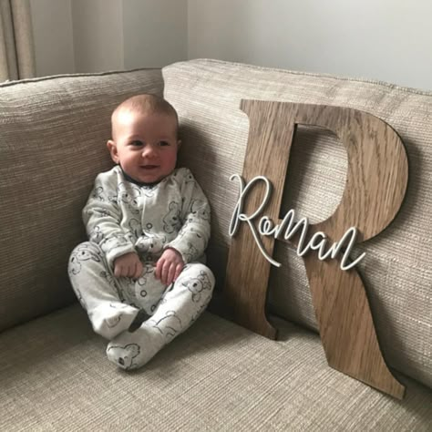 Router Projects, Personalized Nursery Decor, Handmade Wood Signs, Wooden Name Signs, Wooden Letter, Cnc Projects, Baby Name Signs, Wooden Names, Nursery Name