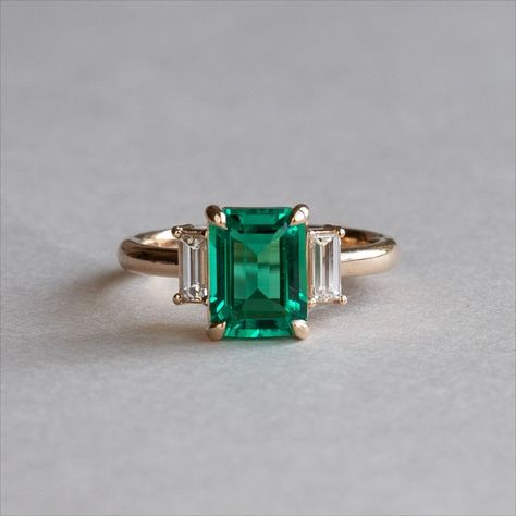 All things emeralds Emeral Rings, Emerald Gold Ring Vintage, Emerald 3 Stone Ring, Three Stone Emerald Ring, Art Deco Emerald Engagement Ring, Diamond Ring With Emerald Accents, Emerald Cut Emerald Engagement Ring, Emerald Stone Engagement Ring, Diamond And Emerald Engagement Ring