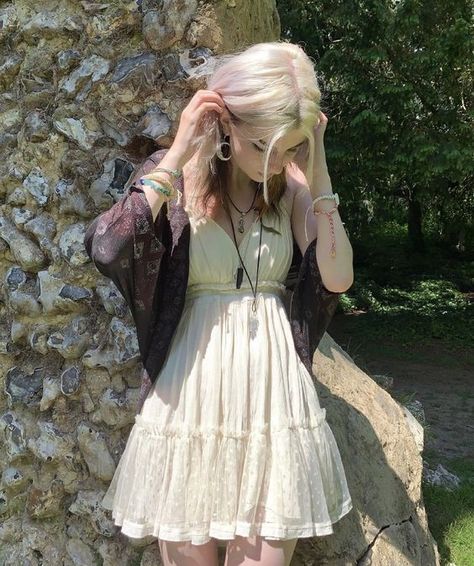 Fairy Core Inspired Outfits, Fairy Core Aesthetic Outfits Grunge, Aesthetic Clothes Cottagecore, Summer Outfits Goblincore, Goblin Core Dress, Fairy Outfit Ideas Drawing, Goblin Core Summer Outfits, Valley Girl Outfits, Summer Fairy Outfits