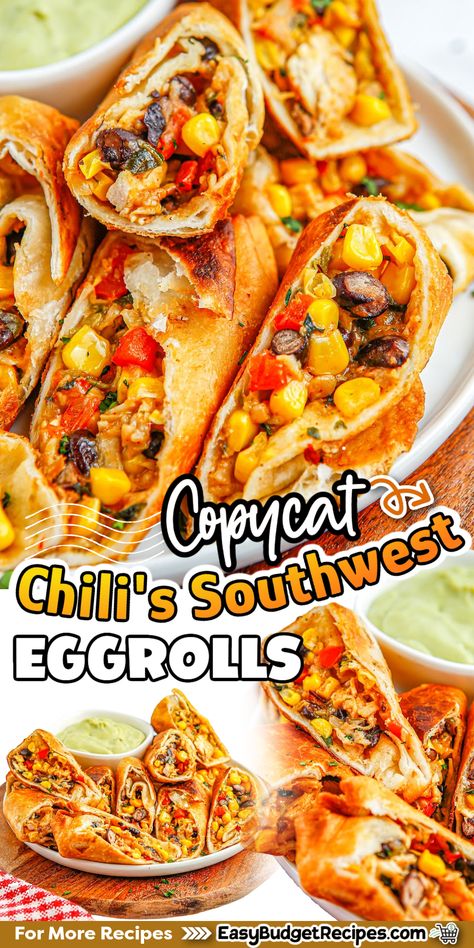 Southwest Eggrolls Recipe, Southwest Eggrolls, Southwest Egg Rolls, Sweet Appetizer, Egg Roll Recipes, Football Food, Egg Rolls, Restaurant Recipes, Appetizers Easy