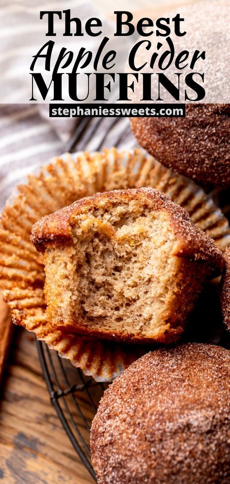 Recipes Using Apple Cider, Giant Muffins, Apple Cider Donut Muffins, Cider Muffins, Apple Cider Donut Cake, Apple Cider Uses, Apple Cider Muffins, Weekend Baking, Donut Pan