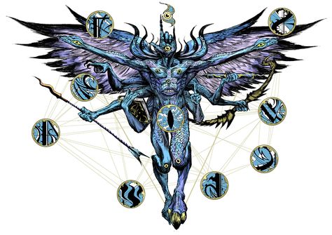 ArtStation - The perfection of Tzeentch, Tze Kun Chin The Vitruvian Man, Chaos Legion, Chaos 40k, Fantasy Demon, Thousand Sons, Vitruvian Man, Interior Artwork, Warhammer 40k Art, Game Workshop