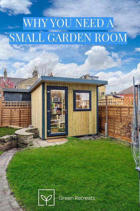 Small garden rooms are a great way to maximise your space at home and make use of your garden all year round in even the smallest gardens... READ MORE Garden Room Ideas, Garden Pods, Building Costs, Hidden Garden, Backyard Office, Garden Office, Small Buildings, Double Glazing, Garden Buildings