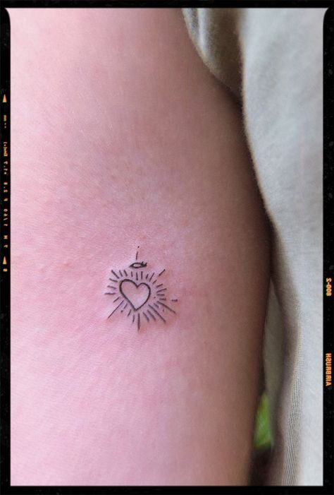 Halo Heart Tattoo, Heart And Sparkle Tattoo, Shining Heart Tattoo, Heart Sparkle Tattoo, Sparkle Heart Tattoo, Heart With Halo Tattoo, Heart Tat, Halo Tattoo, Love Heart Tattoo