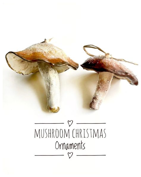 Christmas Ornaments Pottery, Winter Table Decor, Mushroom Christmas, Mushroom Crafts, Decor Pottery, German Glass Glitter, Polymer Clay Ornaments, Brown Ceramic, Pottery Gifts