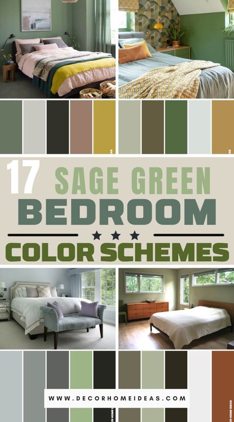 Embrace tranquility and serenity with these 17 sage green bedroom color scheme tones. Dive into the soothing world of sage and create a peaceful and harmonious oasis in your home. Sage Green Painted Bedroom, Cool Tone Green Color Palette, Sage Green And Teal Bedroom, Soft Green Paint Colors Bedrooms, Sage Green Bedroom Paint Colors, Fun Bedroom Colors, Soft Sage Green Paint Colors, Sage Green Master Room, Green Bedroom Palette