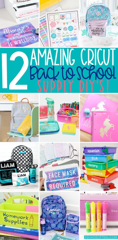 AD: Check out all these ways to customize and personalize your Back to School supplies with Cricut! Cricut Labels For School Supplies, Cricut School Ideas, School Personalized Items, Back To School Items To Sell, Back To School Vinyl Ideas, Cricut Projects School, Back To School Diy Supplies, Back To School Cricut Ideas To Sell, Back To School Custom Items