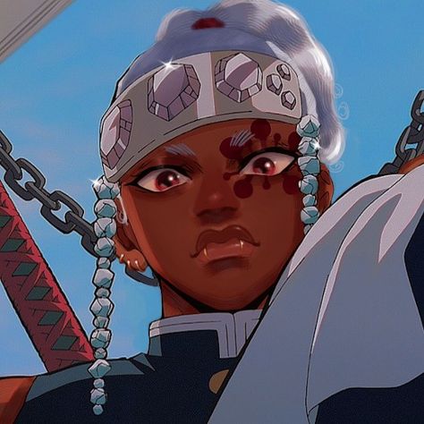 Black Demon Slayer, Blasian Anime Characters, Blasian Anime, Black Anime Art, Black Anime Edits, Poc Anime, Poc Edits, Black Demon, Character Edits