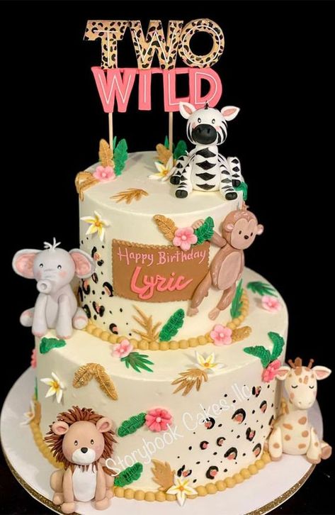 Forever Wild Birthday Cake, Two Wild Birthday Party Cake, Wild 2 Birthday Cake, 2 Tier Safari Birthday Cake, Born To Be Wild Cake, Fourever Wild Birthday Cake, Born 2 Be Wild Birthday Cake, Pink Safari Birthday Party Cake, Born Two Be Wild Cupcakes