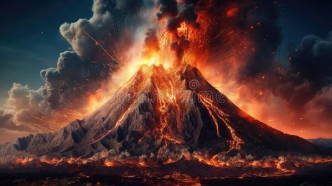 Volcanic Mountain In Eruption. Generative AI royalty free stock photography Volcanic Mountains, Adventure Mountain, Stock Photography Free, Geometric Shapes, Stock Photography, Royalty, Royalty Free, Stock Images, Photography