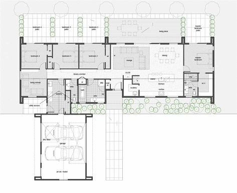 4 Bedroom House Plans NZ | 2.5 Car Garage | The Greywacke 4 Bed Single Story House Plans, Timber Feature Wall, House Plans Australia, Bigger House, 4 Bedroom House Designs, 5 Car Garage, Fiberglass Entry Doors, Garage Floor Plans, 4 Bedroom House Plans