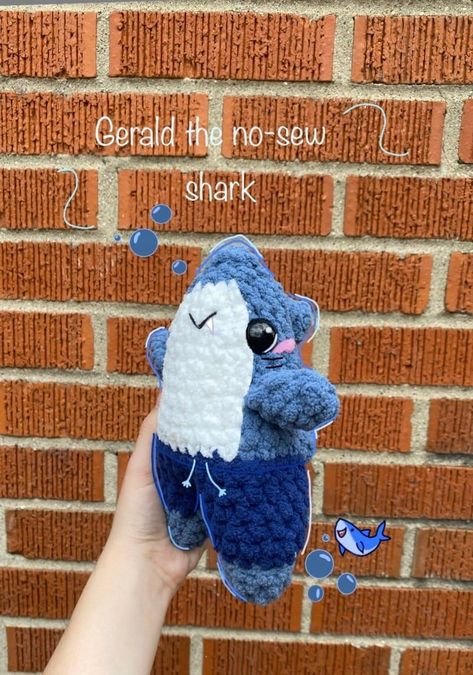 Gerald the Shark: No Sew Tutorial Crochet Shark Beanie Free Pattern, Crochet Garbage Truck, Crochet Shark Plushie Free Pattern, Easy Dog Crochet Patterns Free, Beginner Friendly Crochet Projects, Shark Crochet Pattern Free, Tiny Crochet Projects, Crochet Written Patterns, Shark Crochet Pattern