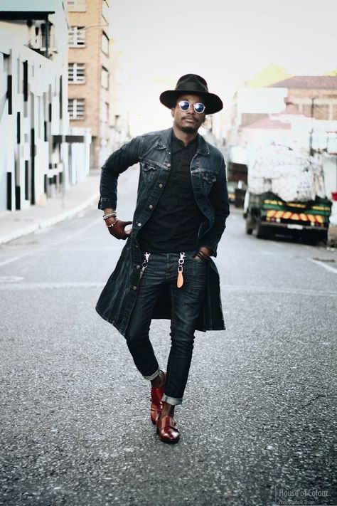 Fedora Street Style, Men Fedora Hat Outfits, Menswear Editorial, Mens Fashion Editorial, Black Men Fashion Swag, Men's Bracelets, Fall Outfits Men, Mens Fashion Urban, Mens Fashion Classy