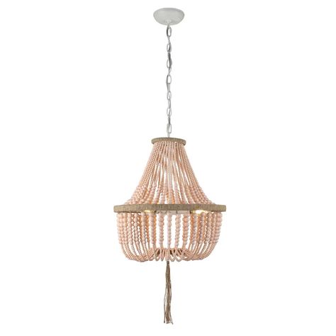 Mistana™ Emiliano 3 - Light Unique Empire Chandelier with Beaded Accents & Reviews | Wayfair Transitional Boho, Empire Chandelier, Boho Chic Style, Estilo Boho Chic, Boho Pendant, Estilo Boho, Boho Chic Fashion, Beaded Pendant, Wood Beads