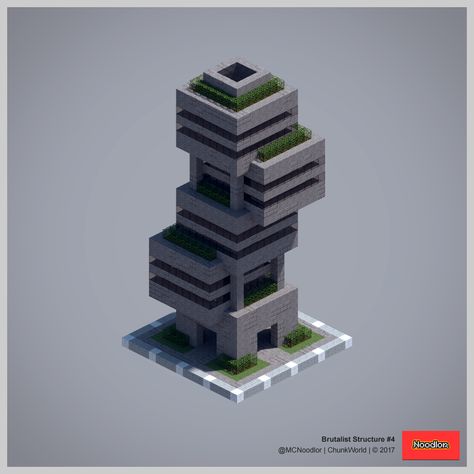 2017 ChunkWorld (Redux) - Album on Imgur Minecraft Chunk Builds, Minecraft Concrete Builds, Minecraft Brutalist Architecture, Minecraft Brutalist, Futuristic Minecraft Builds, Brutalist Structure, Minecraft Building Guide, Resin Patio, Minecraft Images