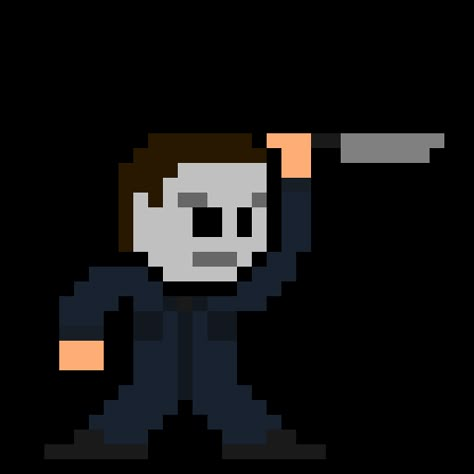 Halloween's Michael Myers Perler Bead Pattern (by 8bitHero) Michael Myers Pixel Art Grid, Michael Myers Perler Beads, Horror Pixel Art, Body Image Art, Easy Perler Bead Patterns, Halloween Horror Movies, Pixel Art Templates, Perler Crafts, Diy Perler Bead Crafts