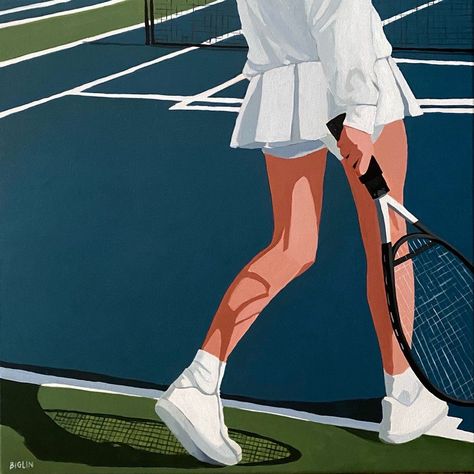 Cool Tennis Pictures, Romanticizing Tennis, Tennis Art Painting, Tennis Painting, Tennis Illustration, Tennis Drawing, Tennis Girl Aesthetic, Tennis Artwork, Tennis Wallpaper