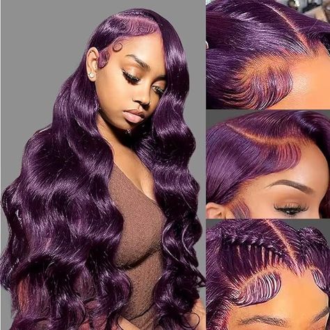 Amazon.com : Colorful Bird Dark Burgundy Wig Human Hair Body Wave 13x4 Lace Front Wigs Grape Purple Glueless Wigs 180% Density for Women HD Transparent Lace Front Wigs 18 inch : Beauty & Personal Care Dark Burgundy Wig, Amazon Wigs, Burgundy Wig, Glueless Wigs, Women's Wigs, Best Wigs, Dark Burgundy, Colorful Bird, Deep Burgundy