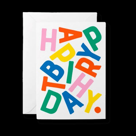 Happy birthday greeting card Colourful Birthday Cards, Birthday Card Typography, Graphic Birthday Card, Graphic Design Birthday Card, Birthday Card Graphic Design, Happy Bday Cards, Happy Birthday Graphics, Modern Birthday Card, Happy Birthday Invitation