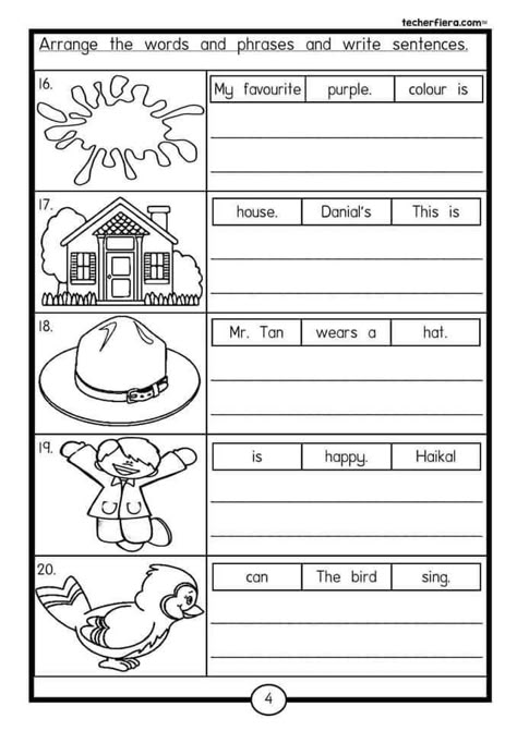 Writing Kindergarten Worksheets, Sentence Writing Kindergarten, Kindergarten Grammar Worksheets, Writing Worksheets Kindergarten, Kindergarten Grammar, Writing Sentences Worksheets, Writing Kindergarten, Ingles Kids, Good Grammar