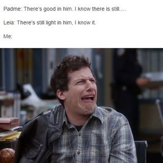 I swear I was Jake Peralta at that moment when Leia said that! *sobs in Wookie* #starwarstheforceawakens #padme #leia #starwars #theforceawakens #tfa #me #kyloren #bensolo #theskywalkers Jake Peralta Funny, Brooklyn Nine Nine Funny, Jake Peralta, Andy Samberg, Brooklyn Nine Nine, Tv Quotes, Comedy Series, That Moment When, High School Musical