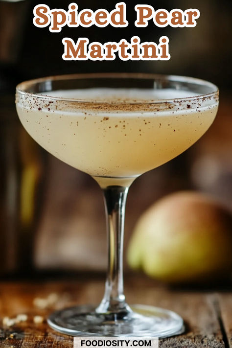 Looking for the perfect fall cocktail? This Spiced Pear Martini is a delicious blend of fresh pear flavors and warm spices, making it the ultimate drink for cozy autumn evenings. 
Whether you're hosting a party or enjoying a quiet night in, this easy-to-make martini will be your new seasonal favorite. 
Click to get the recipe and sip your way into fall! St George Spiced Pear Liquor Cocktails, Spiced Pear Martini, Pear Martini Recipe Vodka, Thanksgiving Martinis, Fall Martini Recipes, Pear Cocktail Recipes, Fall Martinis Recipes, Thanksgiving Martini, Fall Martini