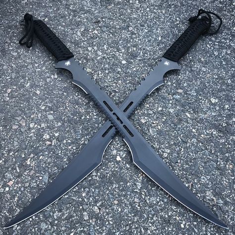 Twin Deathstroke Swords Duo Two Piece Set w/ Matching Scabbards | True Swords Twin Ninja Swords, Twin Swords, Tactical Swords, Pretty Knives, Cool Swords, Secret Agent, Cool Knives, 그림 그리기, Zombie