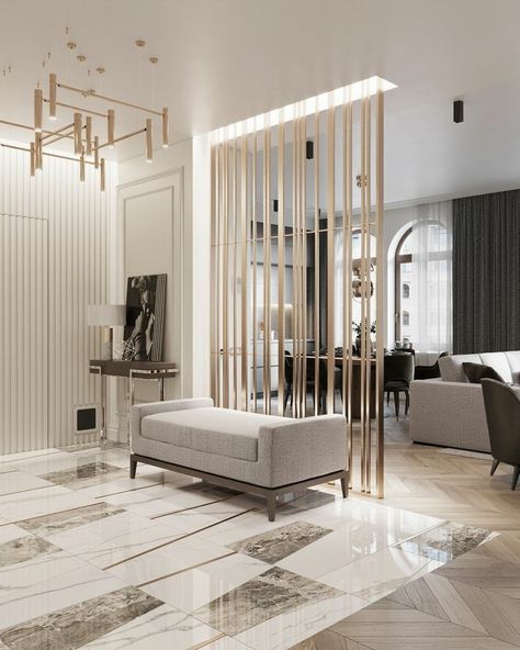 Wall Partition Design, Marble Flooring, Living Room Partition, Living Room Partition Design, Room Partition Designs, 아파트 인테리어, Partition Design, Living Room Design Decor, Room Partition