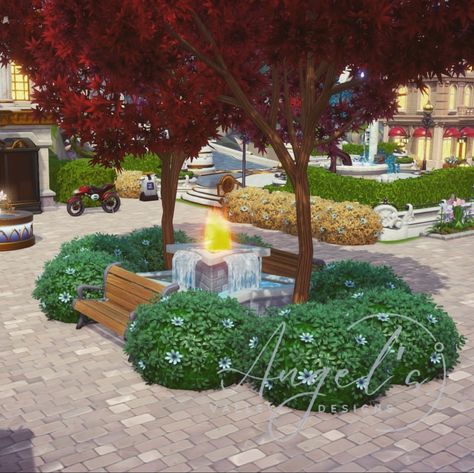 Disney Dreamlight Valley Fountain, Dreamlight Valley Fountain Ideas, Ddv Inspiration Plaza, Dream Light Valley Plaza Layout, Dreamlight Valley Pool, Ddlv Inspiration Sunlit Plateau, Disney Dreamlight Valley Remy, Chez Remy Dreamlight Valley, Dreamlight Valley Vanellope House