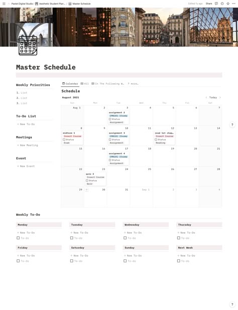 Free Notion Templates Notion To Do List, Semester Overview, Notion Student Planner, Study Planner Free, Travel Organiser, Aesthetic Student, Course Overview, Essay Planner, Notion Inspo