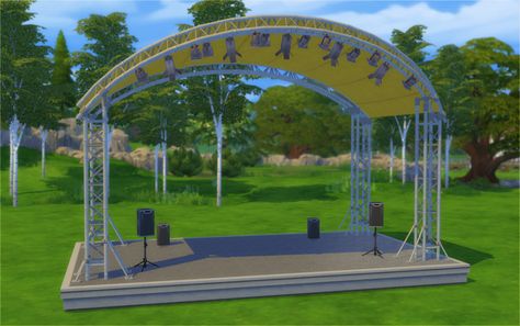 [Veranka] Park Stage Lights [Veranka] Park Stage Movie Hangout, Park Lighting, Stage Lighting Design, Aqua Decor, Outdoor Stage, Tent Awning, Sims 4 Downloads, Home On The Range, Best Sims