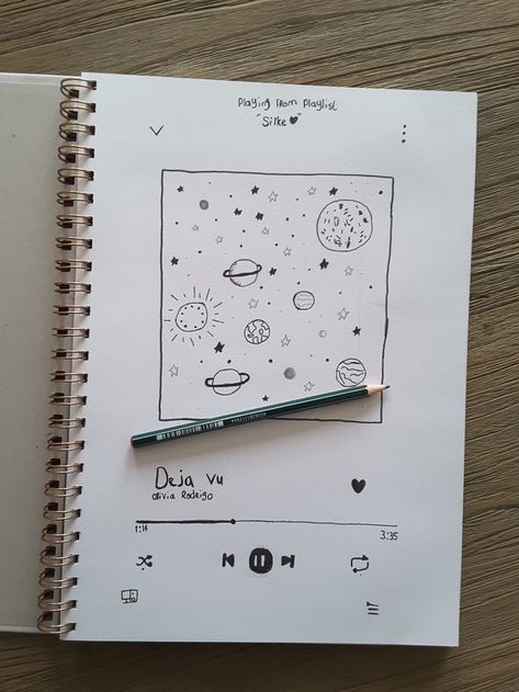 How To Draw Music Playlist, Drawing Ideas Playlist, Drawing On Folder Ideas, Music Drawings Ideas Sketches, Draw Music Aesthetic, Sketchbook Music Drawings, Spotify Album Drawing, Music Sketches Creative Easy, Easy Drawings About Music