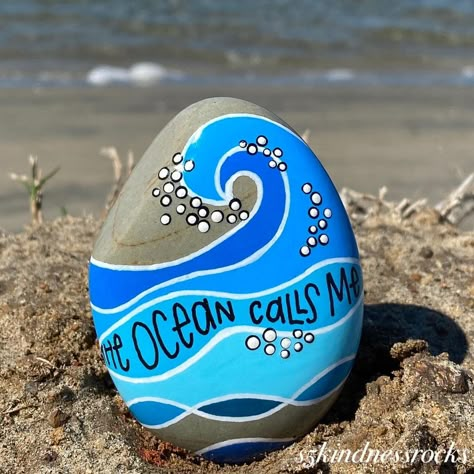 This was actually the first one of this ocean style that I made and I loved it so much I saved it for my brother for his birthday 💙… | Instagram Beach Rock Art, Birthday Instagram, Hacks Ikea, Ocean Style, Diy Rock Art, Painted Rock Animals, Seashell Painting, Rock And Pebbles, Painted Rocks Craft