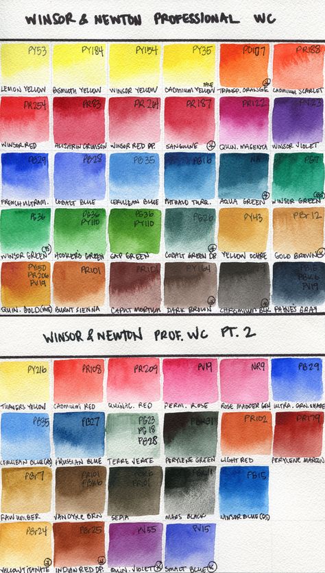 Swatch with Me : Winsor & Newton Part 2! | Denise Soden (In Liquid Color) on Patreon Winsor Newton Watercolor Chart, Gouache Palette, Watercolor Swatches, Winsor Newton Watercolor, Mixing Paint Colors, Winsor And Newton, Winsor And Newton Watercolor, Watercolor Tutorials, Winsor Newton