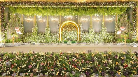 Reception Stage Decor Outdoor, Reception Stage Decoration Indian Indoor, Reception Stage Decoration, Enchanted Theme, Reception Stage, Reception Stage Decor, Hall Decorations, Wedding Stage Backdrop, Wedding Hall Decorations