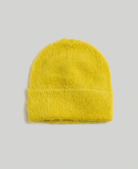 Brushed Cuffed Beanie | Madewell Created Colorful, Yellow Beanie, Madewell Accessories, Ribbed Turtleneck Sweater, Cuffed Beanie, Fall Capsule Wardrobe, Mustard Color, Yellow Mustard, Platform Ankle Boots