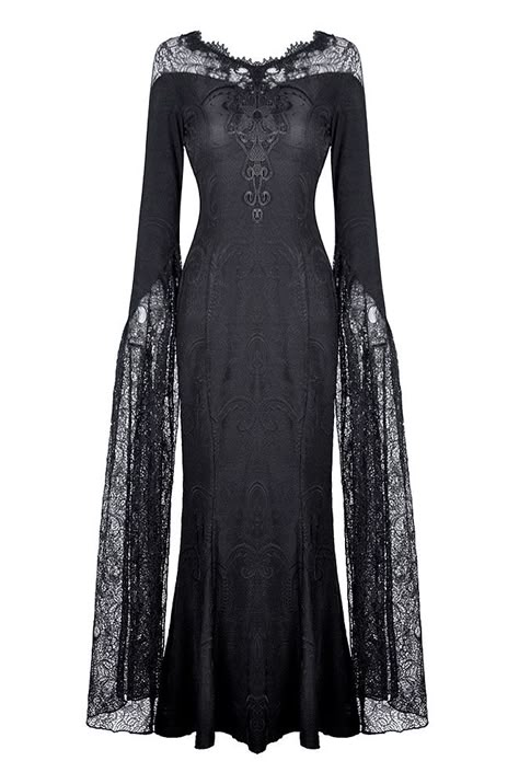 Black Gothic Dress, Vampire Dress, Lace Mermaid Dress, Goth Vampire, Dark In Love, Witch Fashion, Romantic Goth, Gothic Clothes, Dress Velvet