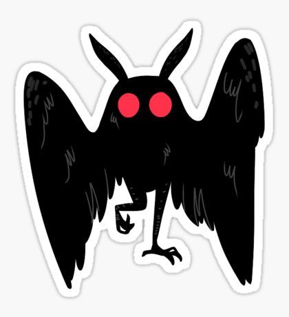 mothman Sticker Alex Forrest, Spooky Tattoos, Amazing Drawings, Stickers For Sale, Logo Sticker, Sticker Collection, Design Reference, Glossier Stickers, Mythical Creatures