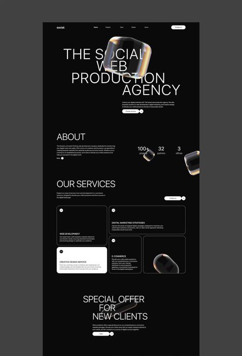 website for digital company. inst: @katiehnk. #website #websitedesign Marketing Agency Website, Insta Aesthetics, Website Design Trends, Profile Website, Agency Website Design, Modern Website Design, Ui Design Website, Agency Website, Landing Page Template